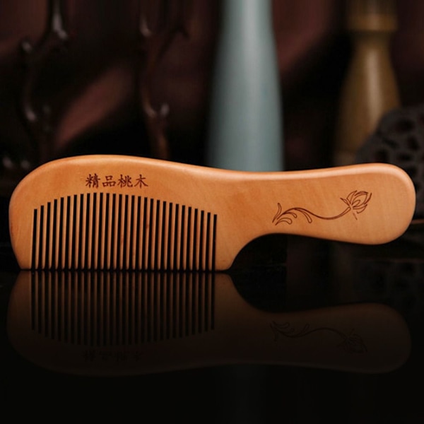 2 stk Peach Wood Comb Fine Tooth Comb 1 1 1