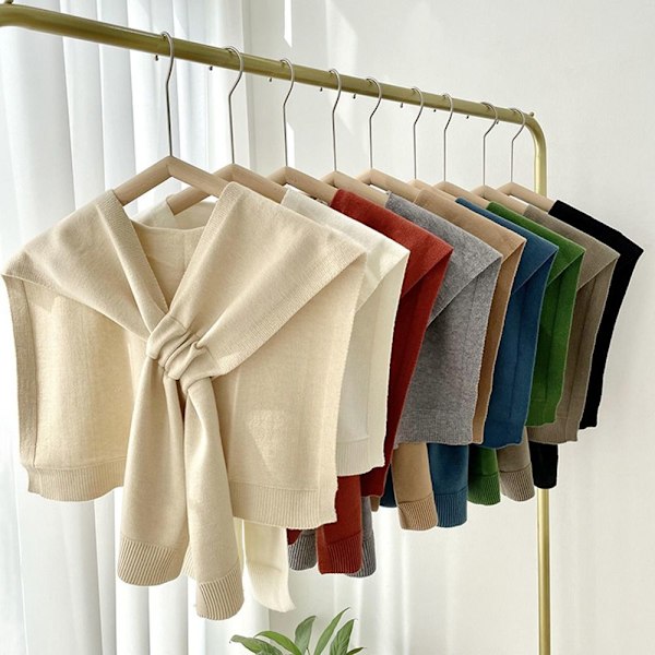 Stickad Sjal Cross Sjal KHAKI khaki