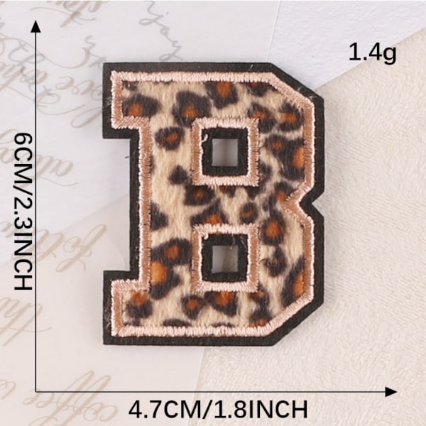 Leopard Letter Patches Brev Patch Strykejern i Digital Patche