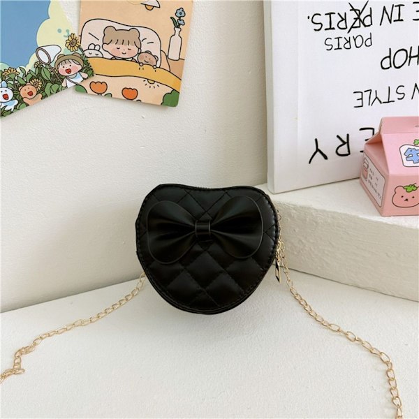 Piger Crossbody taske Børnehjerte håndtasker SORT black