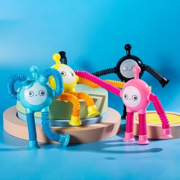 Teleskopisk Pop Tube Toy Spring Tube Toy BLÅ Blue