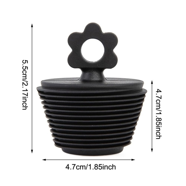 Silikone Badekar Stopper Badekar Stop SORT SORT black