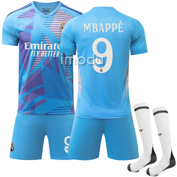 2024-2025 Real Madrid Børne- og Voksenfodboldtrøje Nr. 9 Mbappe 26