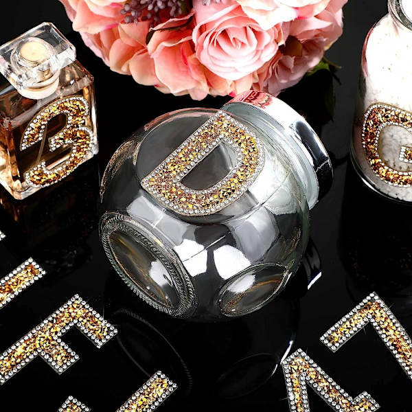 52 stykker Rhinestone Letter Stickers A-Z Letter Glitter Sticker