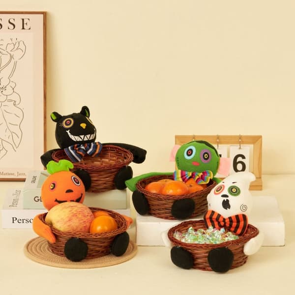 Halloween Candy Basket Frukt Oppbevaringsboks GHOST GHOST Ghost
