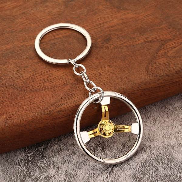 Rattnyckelring Bilnyckelring SVART&GULD Black&gold