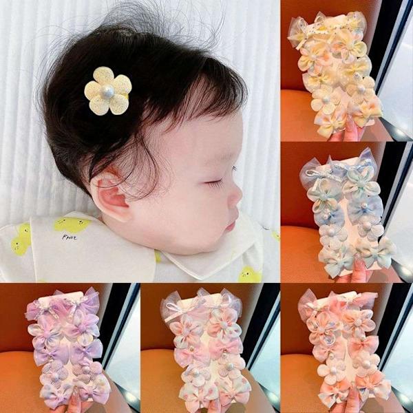 10 kpl Bow Hair Clip Flower -hiusklipsi SININEN blue
