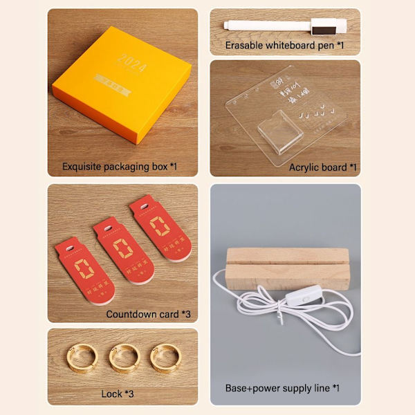 LED Night Light Countdown Note Board 06 06 06