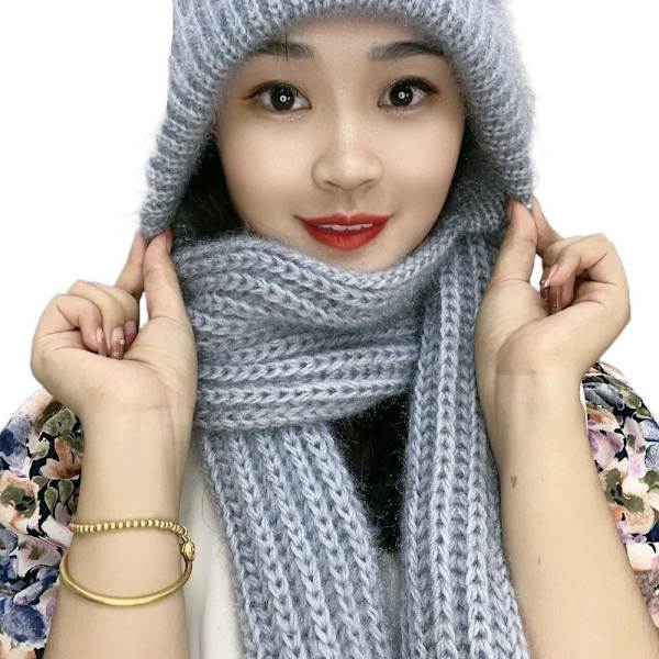 Integroitu cap Beanie Hat huivi GREY Grey