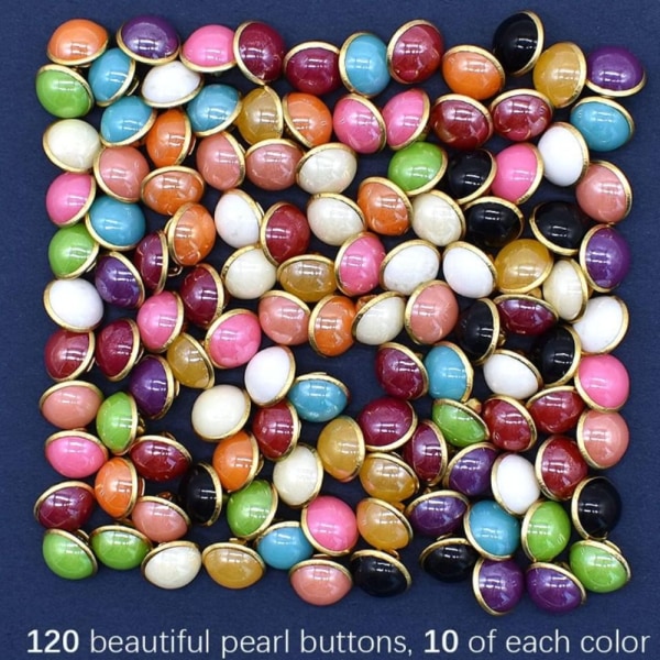 120 stk Perleknapper Halvkuppel Cap-knapper Små perleknapper