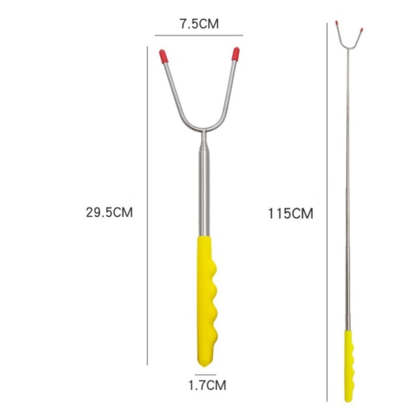 Teleskopiske BBQ-gafler Stegepinde GUL yellow