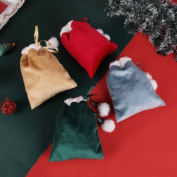 Julegodteriposer Fløyelspose BLÅ Blue