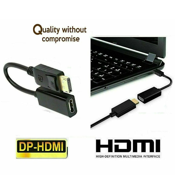 Displayport DP till HDMI honkabeladapter svart