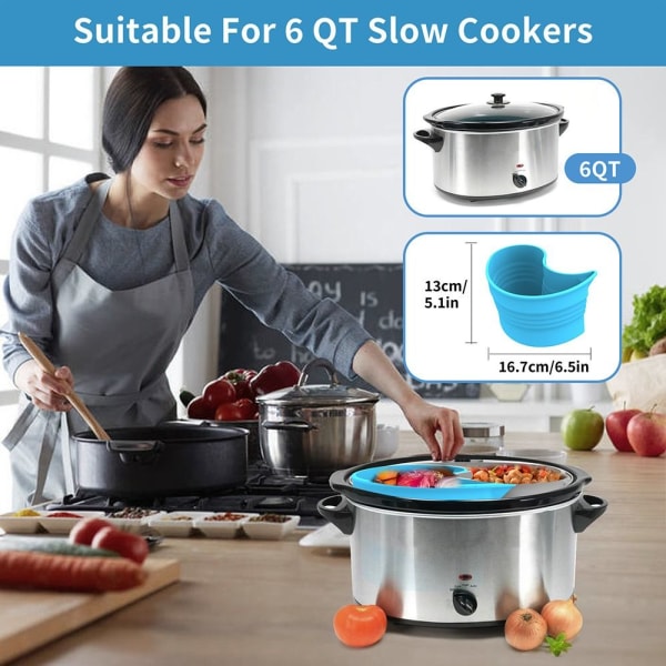 Slow Cooker Liner Slow Cooker Separator 2 STK BLÅ&GRÅ 2 STK 2pcs Blue&Grey