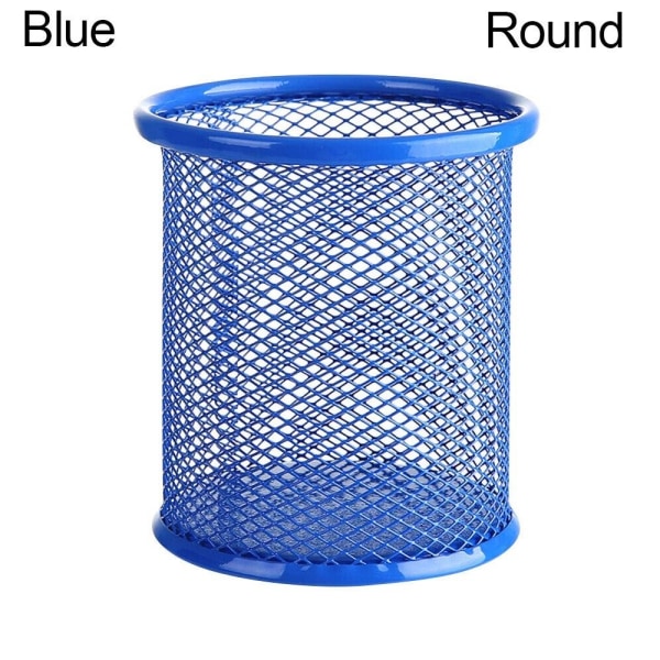 Mesh Pen Pot Penneholder BLÅ RUND RUND Blue Round-Round