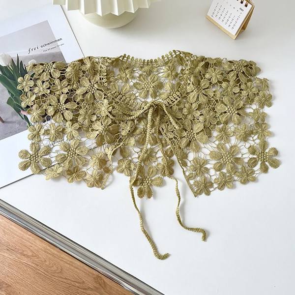Blonde Stoff Halslinje Fake Collar GRØNN Green