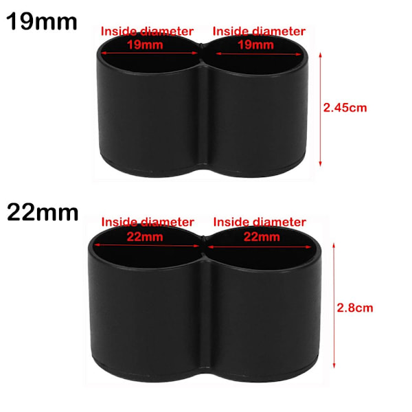 Stolebenkapper Møbelfødder SORT 19MM black 19mm