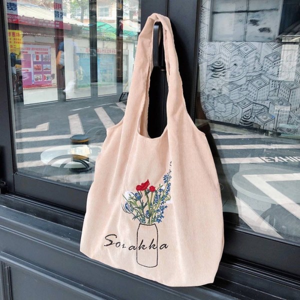 Corduroy Tote Bag Skulder Håndvesker BEIGE BEIGE Beige