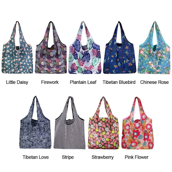 2 Stk Indkøbstaske Tote Pouch JORDBÆR JORDBÆR Strawberry
