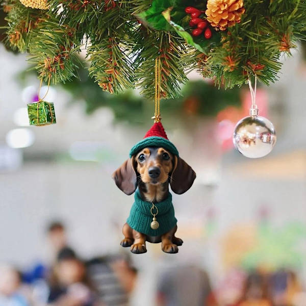 Häxhatt Hundhänge Hund Julgransprydnad C C C