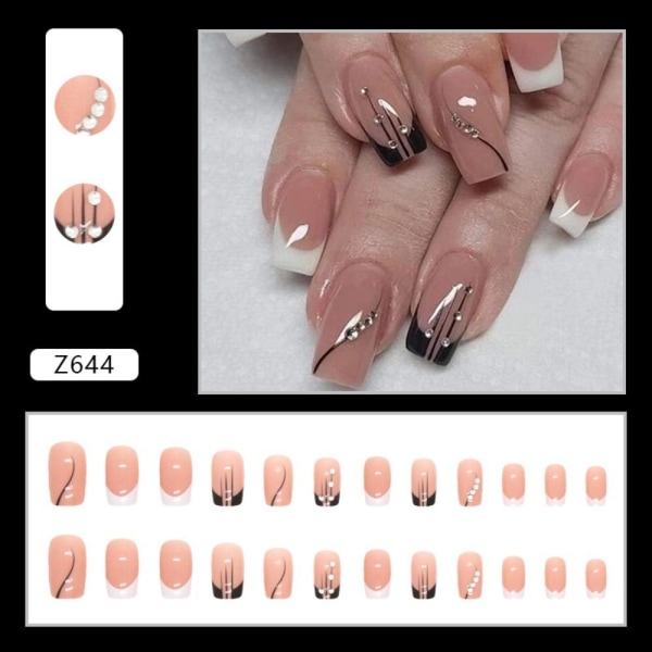 24 stk False Nails Long Square W479 W479 W479