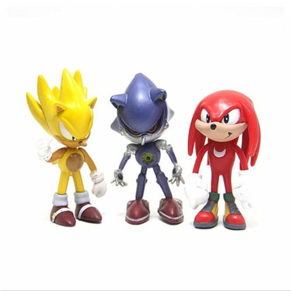 6 stk Sonic Figurer Action Character Doll Toys Anime Figur