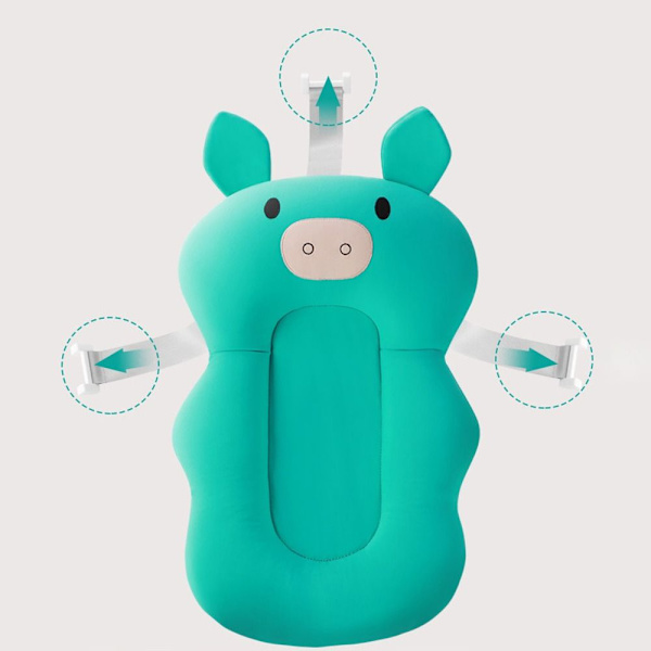 1stk Baby Bademåtte Baby Badestøtte BLÅ GRIS GRIS BLUE PIG-PIG