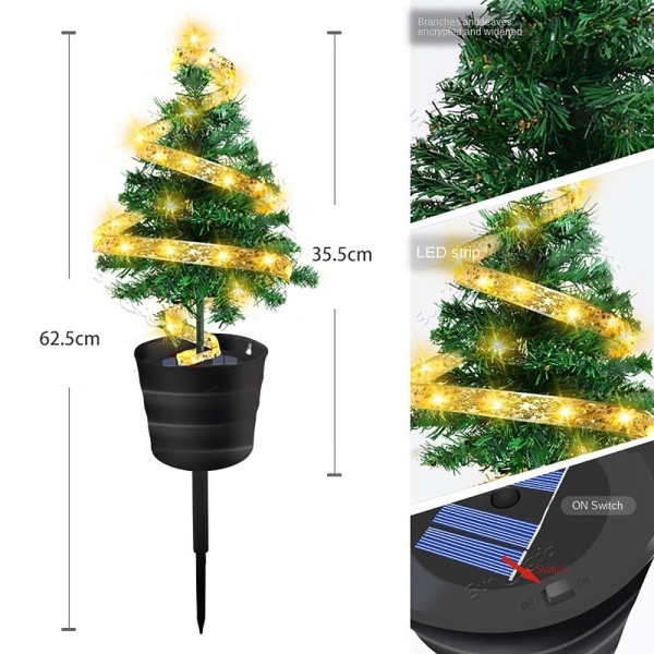 Solar Christmas Tree Christmas LED Light Tree VARMT LJUS VARMT WARM LIGHT