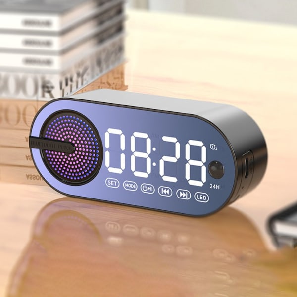 Digital väckarklocka Bluetooth högtalare VIT white