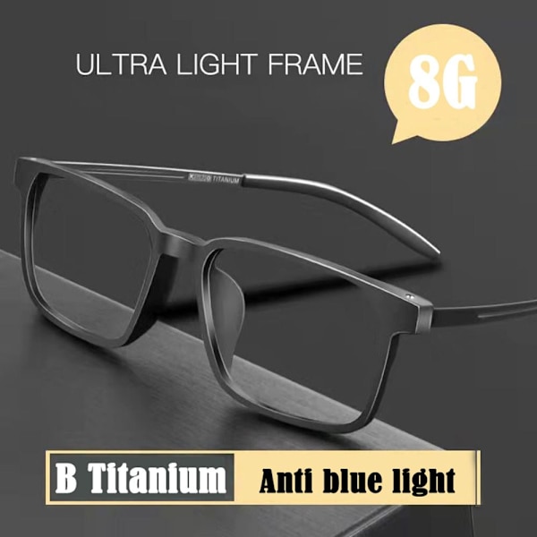 Anti-Blue Light lukulasit Business silmälasit MUSTA black Strength 150
