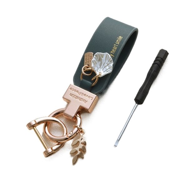 Leather Flower Car Key Chain Car Pendant GULL&GRAY Gold&gray