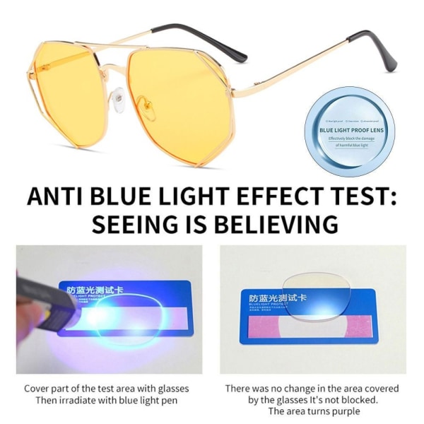 Anti-Blue Light Lasit Ylisuuret silmälasit GOLD GOLD Gold