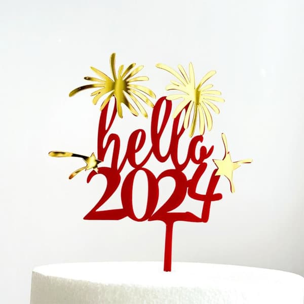 1/4PCS 2024 Cake Toppers Gott Nytt År 2 2 2
