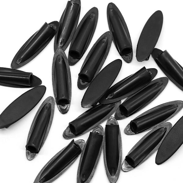 Skrå plastlommehulstik SORT Black