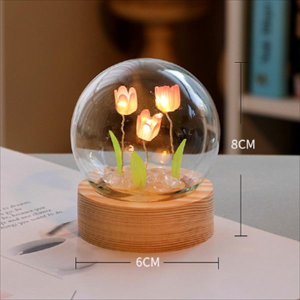 Tulip Night Light DIY Material ROSA 1 BLOMMOR 1 BLOMMOR Pink 1 Flowers-1 Flowers