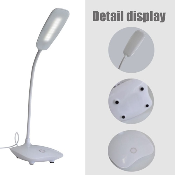 LED skrivbordslampa Läslampa VIT White