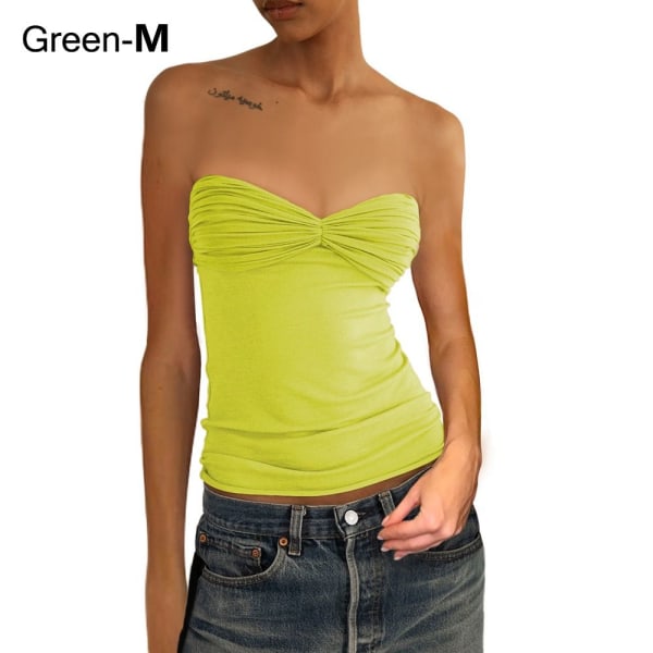 Crop topper for kvinner Y2K T-skjorte GRØNN M M Green M-M