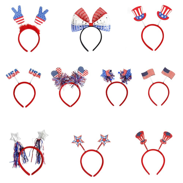 3 st Independence Day Headwear Flag Hårband 3 3 3