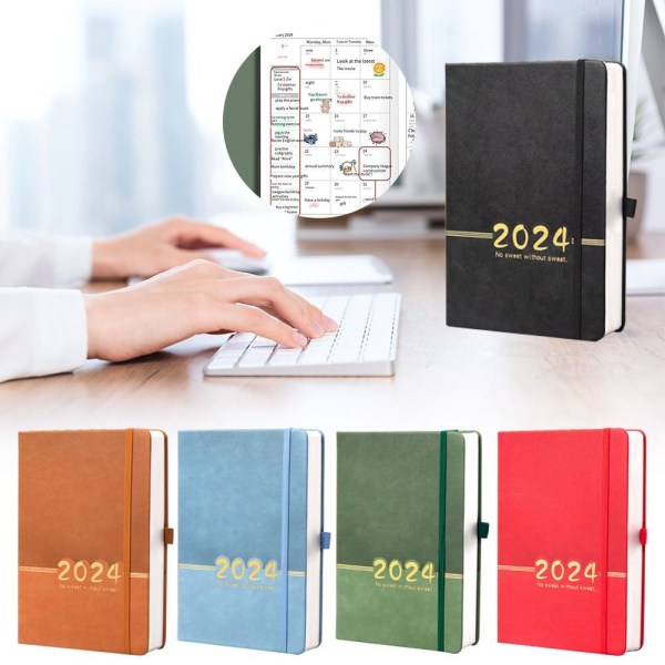 Engelsk kalender Notebook Plan Notesbog SORT Black