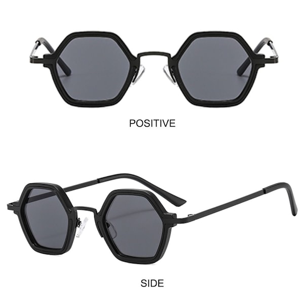 Små polygonale solbriller Punk Shades SORT LEOPARD-GRÅ SORT Black Leopard-Grey