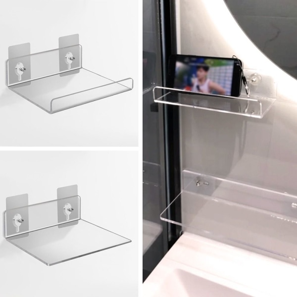 Badrum Transparent Hylla Förvaringsställ 20X10CMU-FORMAD U-FORMAD 20x10cmU-shaped