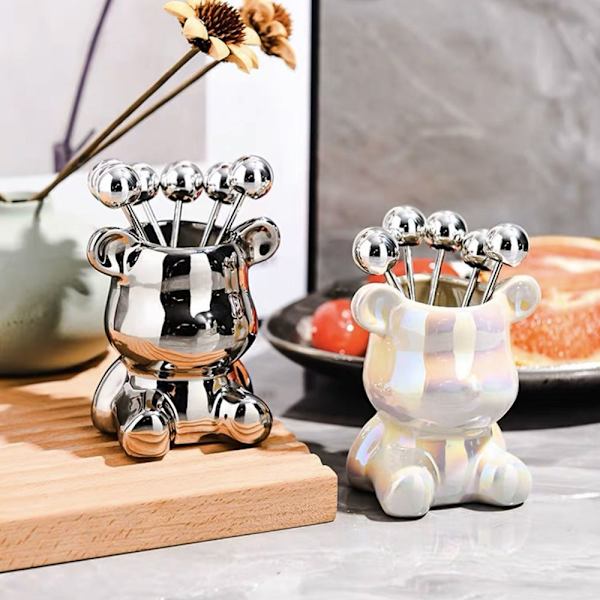 Nordic Bear Fruit Fork Set SILVER BEAR BEAR silver bear-bear