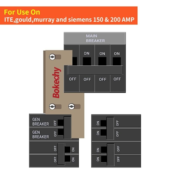 Generator Interlock Kit 200 Amp Hovedafbryderpanel Big Easy