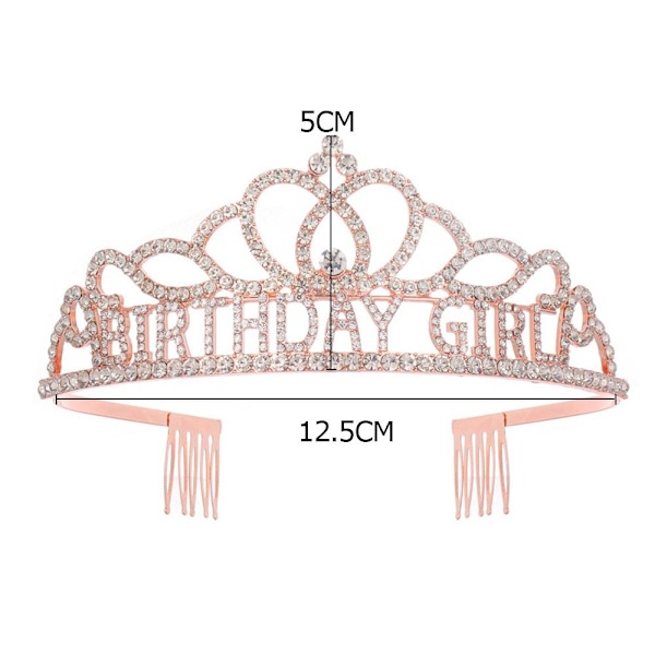 Fødselsdagskrone Tiara Krystal Rhinestone Krone MULTICOLOR Multicolor