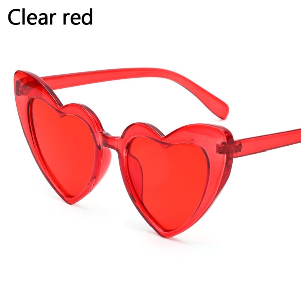 Hjärtformade solglasögon Vintage solglasögon CLEAR RED Clear red