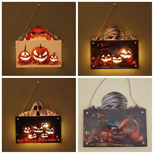 Halloween trä skylt pumpa trä plakett hänge