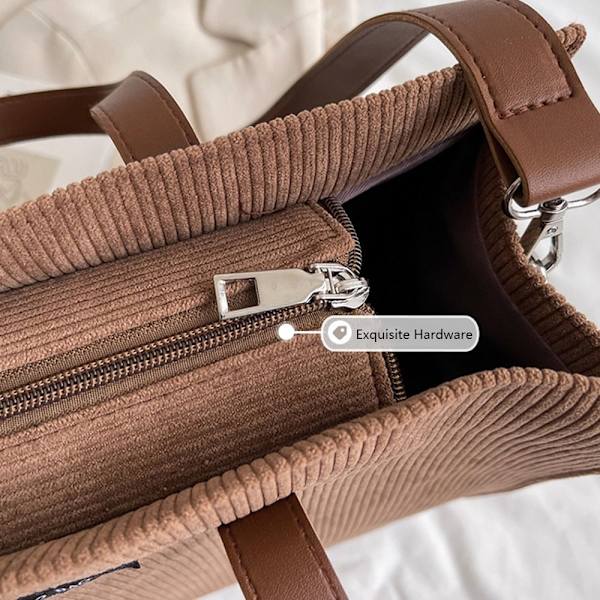 Lærreds skuldertaske Indkøbstasker KHAKI khaki