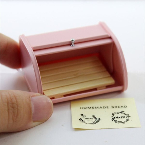 Nukkekodin leipäsäiliö Miniatyyri leivontasäiliö VALKOISTA LEIPÄ white bread bin-bread bin