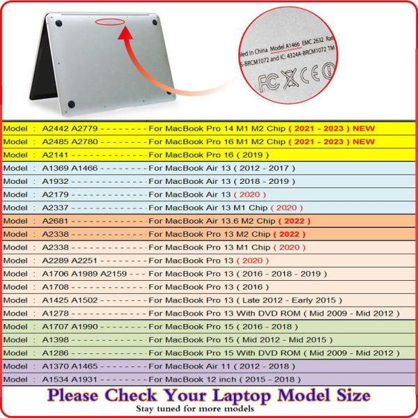 Laptop Shell Protector Stickers GRÅ 16 PRO M2 A2780 16 PRO M2 Grey 16 Pro M2 A2780-16 Pro M2 A2780