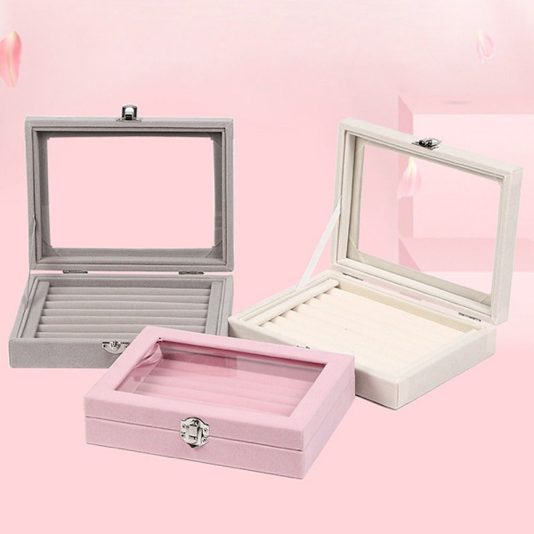 Velvet Ring Box korujen organizer GREY grey